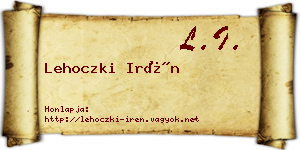 Lehoczki Irén névjegykártya